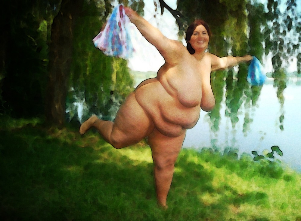 Голые толстые женщины на природе