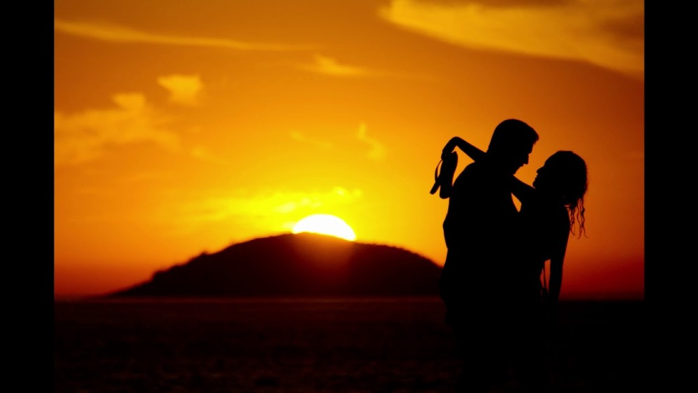 Человек на закате трах