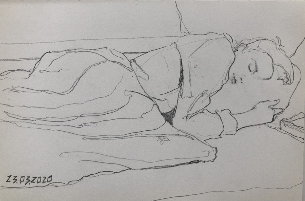 Спящий человек эскиз