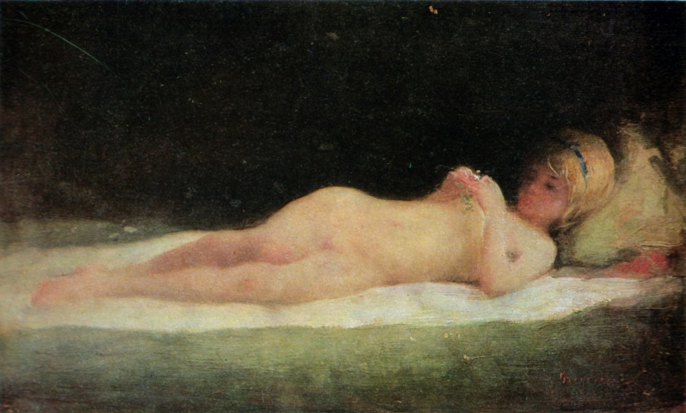 Голая женщина лежит натура