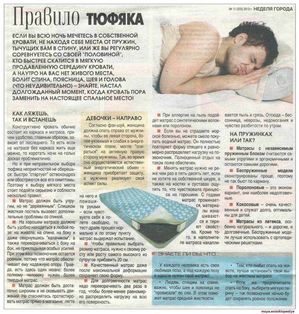 Болит спина матрас