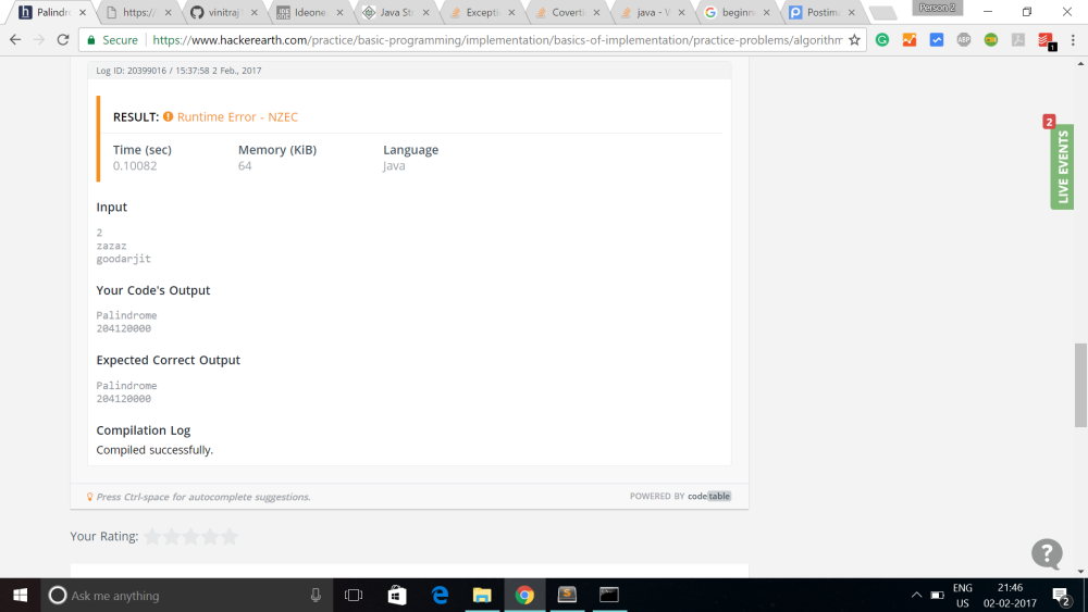 Null Pointer exception in java