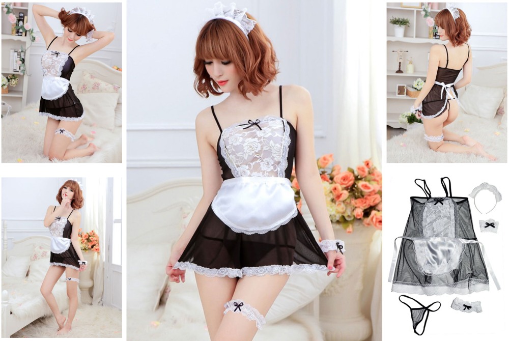 Аниме девушки в нижней одежде горничной