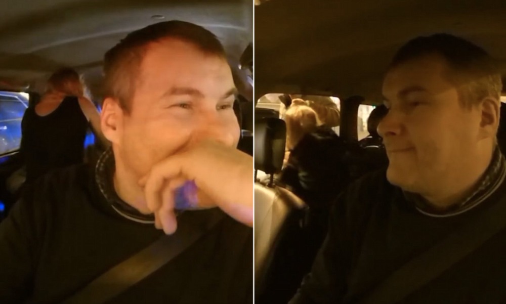 Пристает к девушке в авто