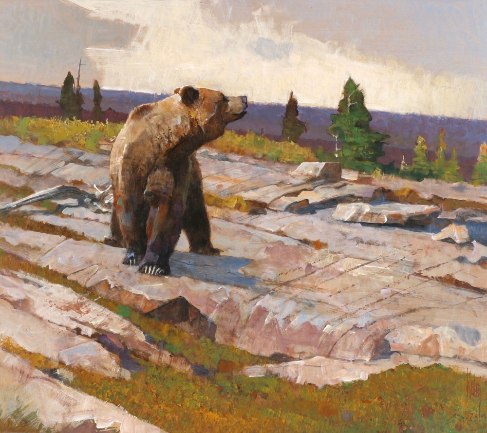 Пейзаж с медведями