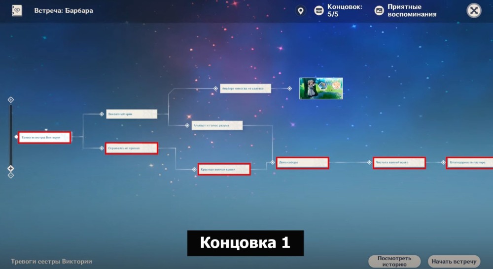 Все концовки с Барбарой