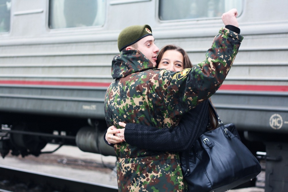 Встреча из армии с шарами
