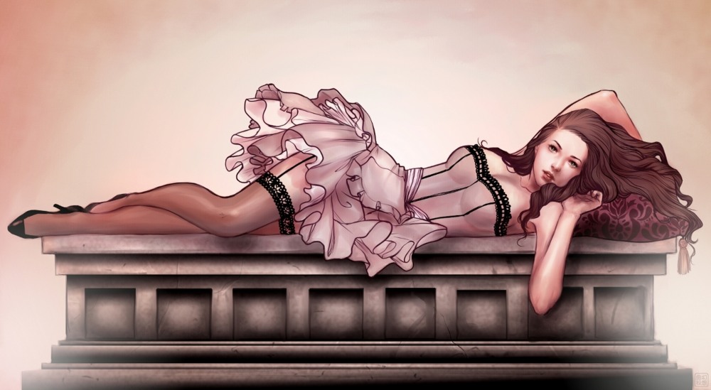 Девушка лежит фэнтези