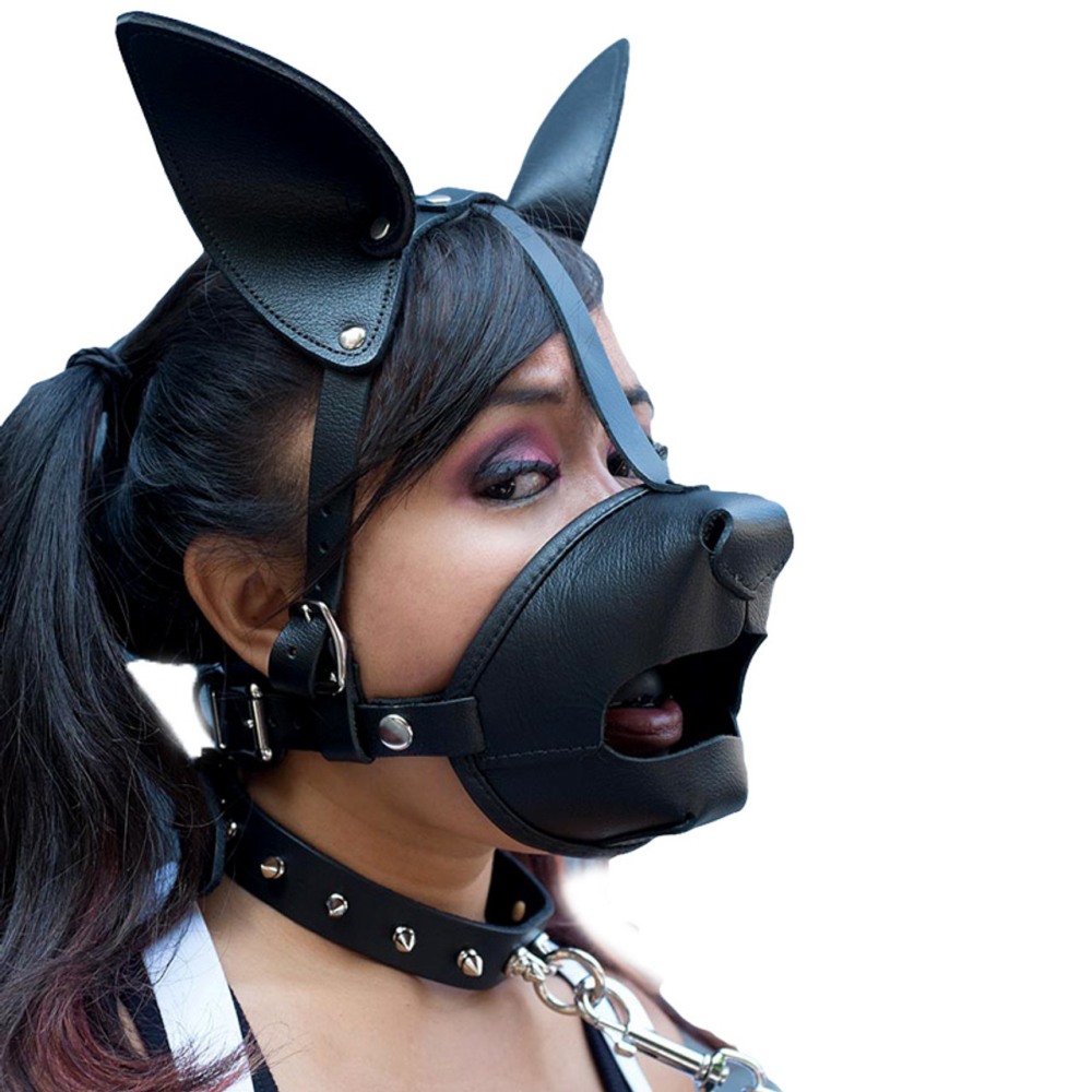 Sexy black dog training collar rivets bdsm