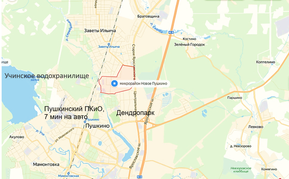 Пушкино Москва на карте