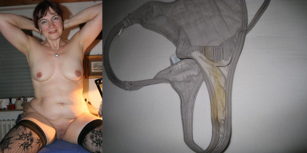 Голая женщина в грязных трусиках